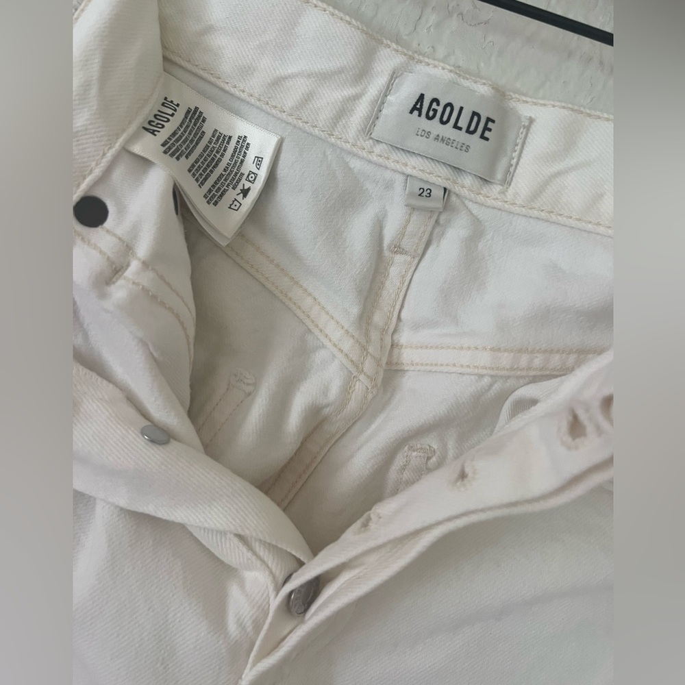 AGOLDE Riley High Rise Straight Crop in Escalate Women’s Size 23 White - Picture 2 of 5